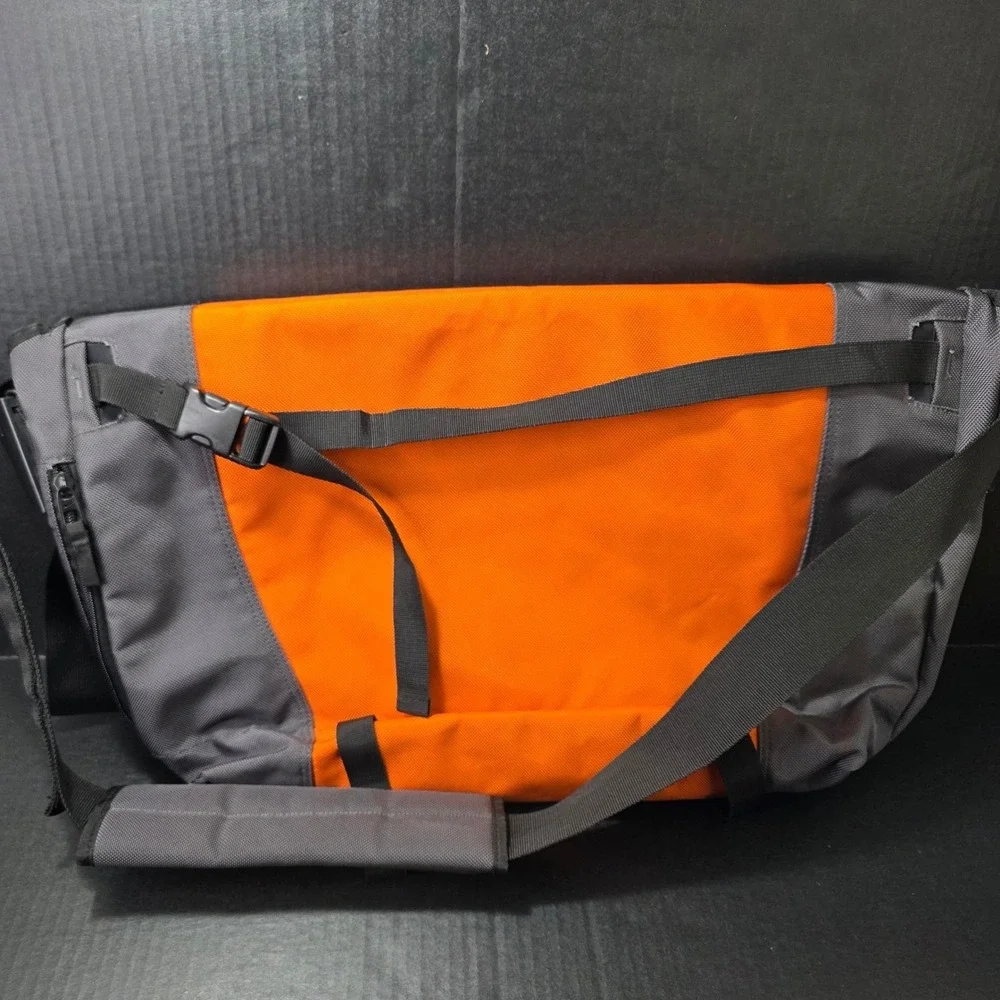Nike Messenger Bag Orange Gray Nylon Vintage Y2K Crossbody Large Biking Backpack